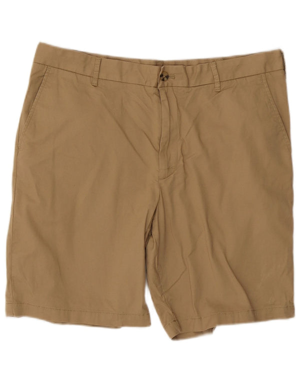 IZOD Mens Chino Shorts W36 Grande Algodão Marrom