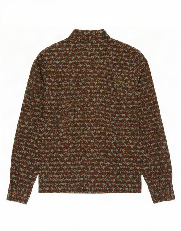 Vintage Womens Shirt UK 16 Large Brown Floral