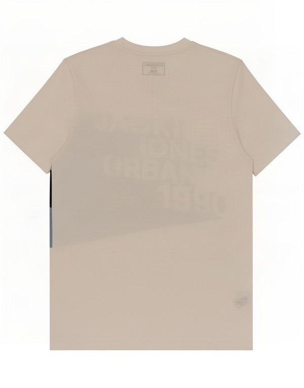 Camiseta masculina Jack & Jones Slim Fit gráfica top médio algodão branco