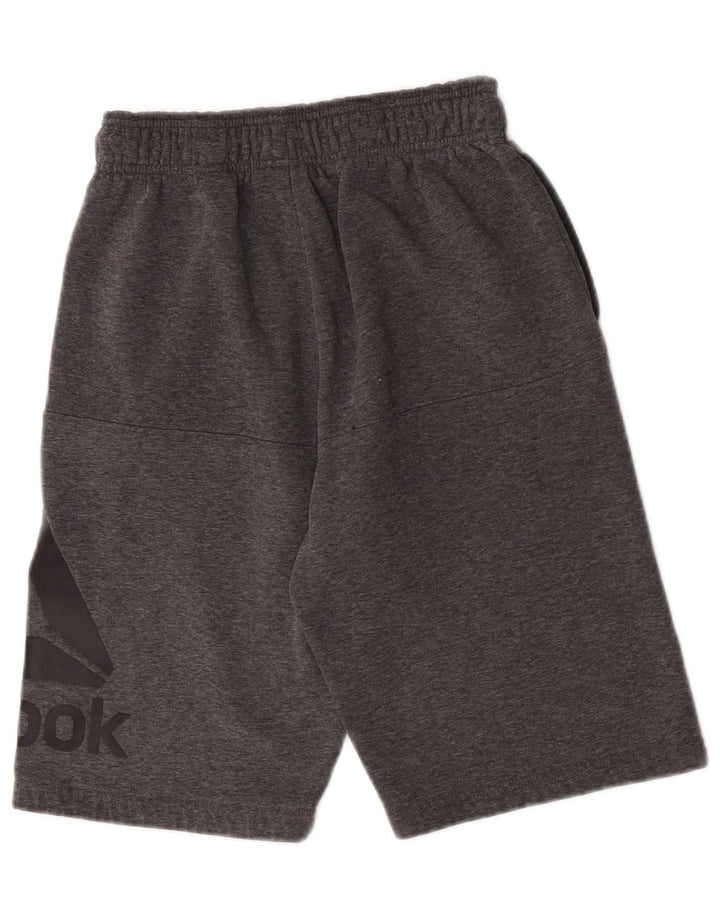 Shorts esportivos gráficos masculinos Reebok pequeno algodão cinza