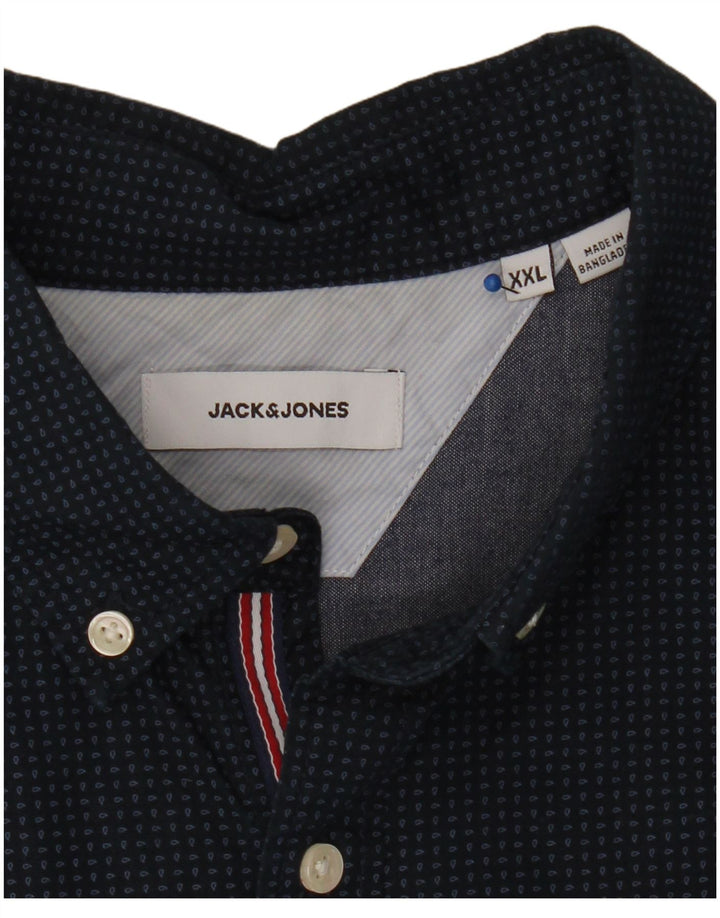 Camisa masculina Jack & Jones 2XL azul marinho Paisley