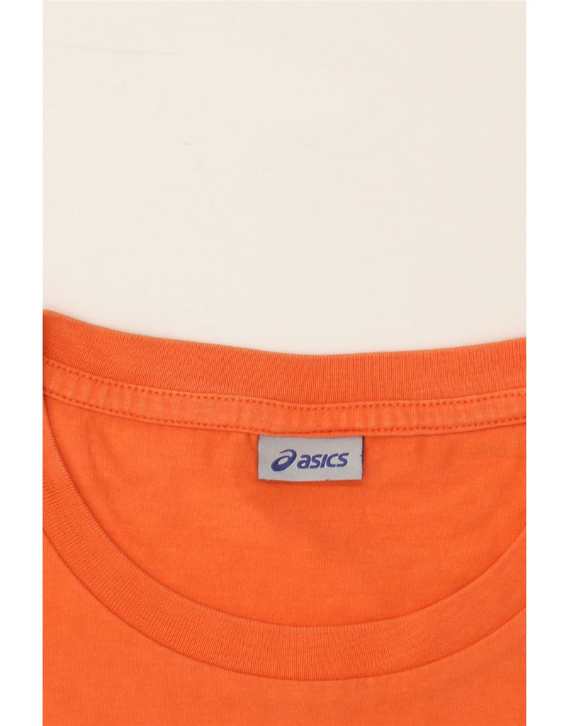 ASICS Womens T-Shirt Top UK 12 Medium Orange Cotton Vintage Asics and Second-Hand Asics from Messina Hembry 