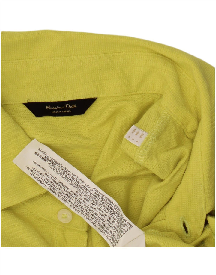 Camisa polo masculina Massimo Dutti grande algodão amarelo