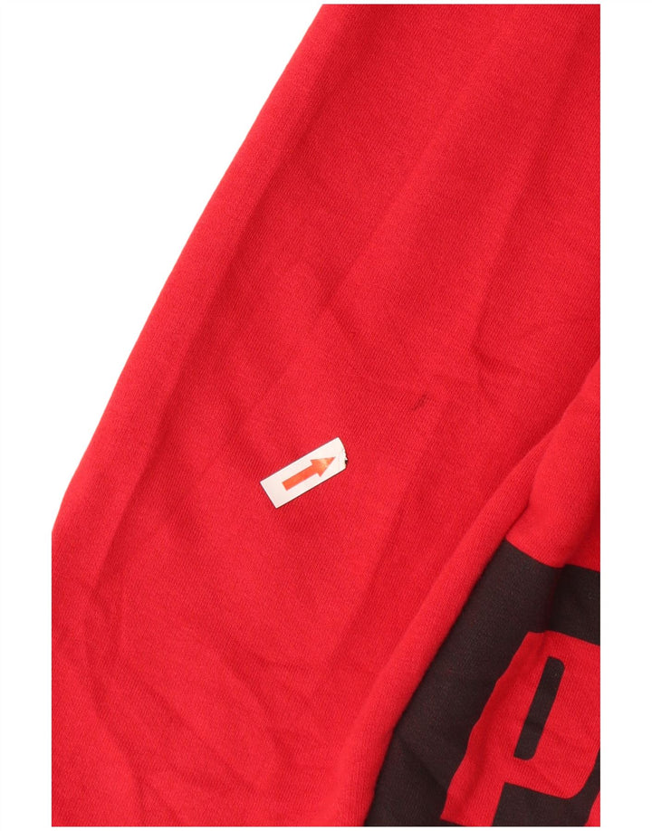 Jumper com capuz gráfico masculino PUMA grande bloco colorido vermelho