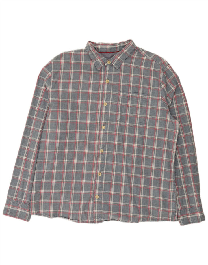 Camisa masculina de ajuste regular Fat Face 2XL algodão xadrez cinza