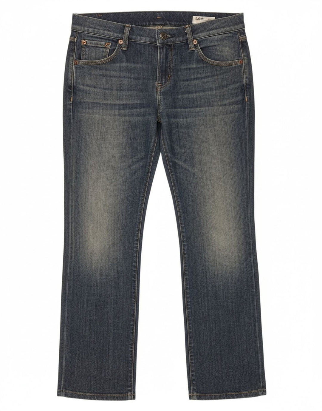 LEE Womens Lynn Straight Jeans W31 L29 Azul Algodão