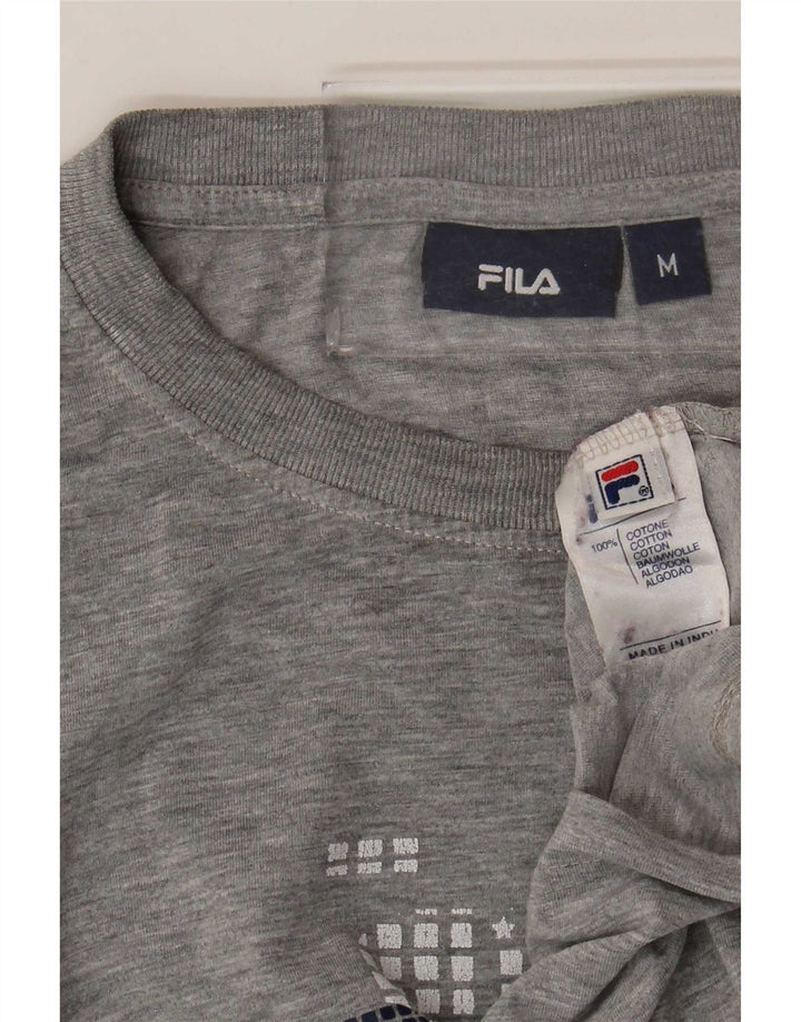 Camiseta masculina Fila Graphic Top cinza médio algodão