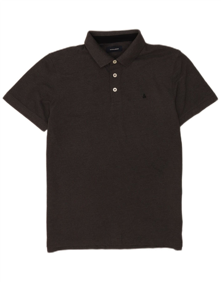 Camisa polo masculina Jack & Jones grande algodão cinza