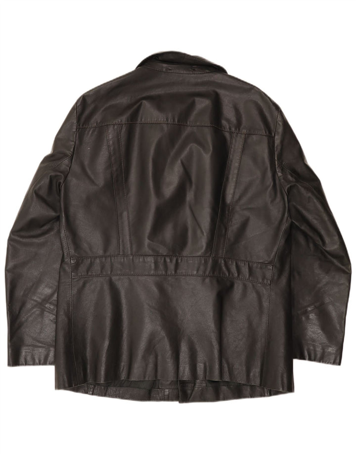 Jaqueta de couro masculina Zeiler UK 40 grande preta