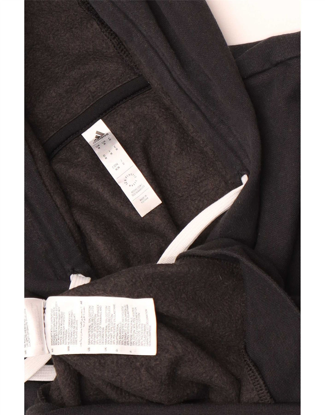 Adidas Mens Hoodie Jumper Médio Algodão Preto