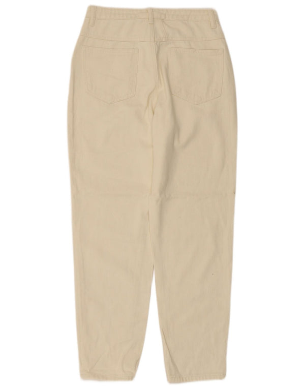 Calça jeans feminina Oasis Tapered UK 6 XS W26 L27 algodão branco