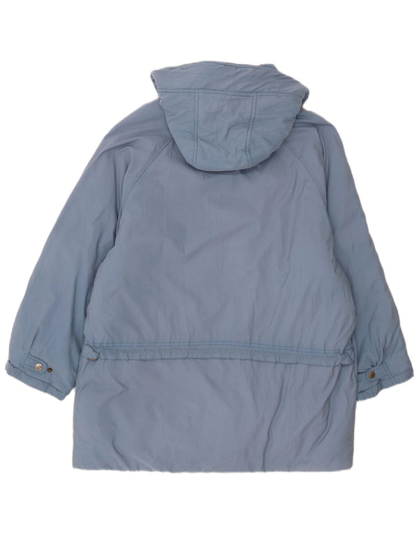 Casaco acolchoado com capuz feminino Diadora UK 10 pequeno azul nylon