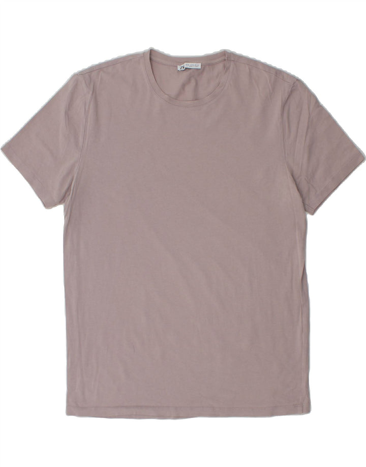 ZARA Womens T-Shirt Top UK 18 XL Grey Cotton Vintage Zara and Second-Hand Zara from Messina Hembry 