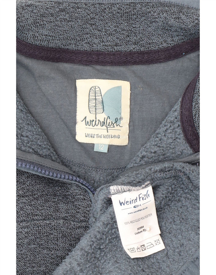 Moletom feminino Weird Fish com zíper e pescoço UK 12 poliéster cinza médio