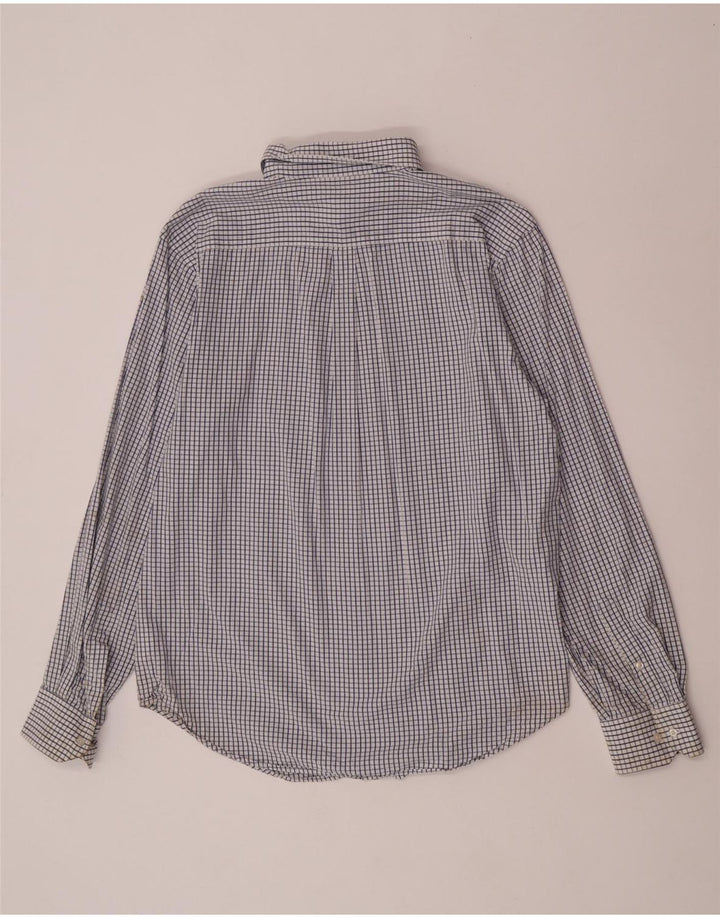 Camisa masculina Fila de algodão xadrez azul médio