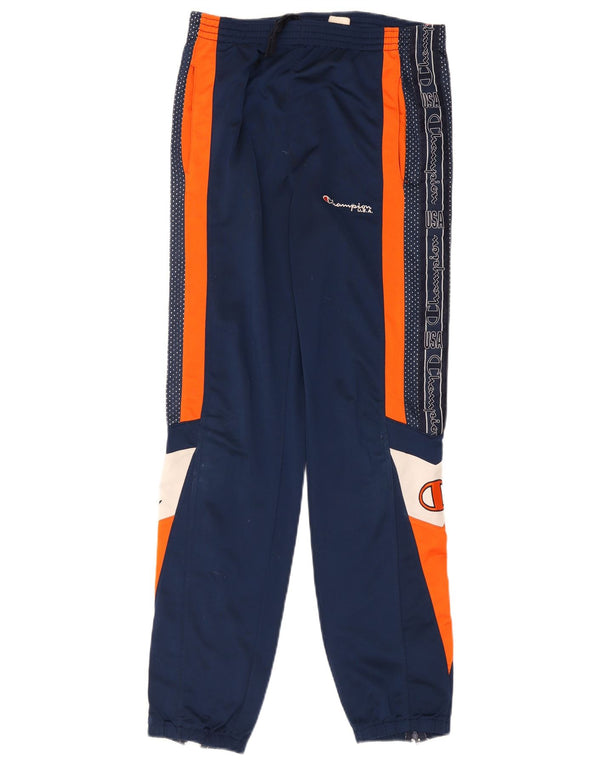 Champion Boys Graphic Tracksuit Trousers 13-14 Years Navy Blue Colourblock