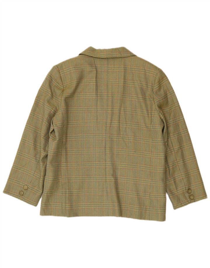 Luisa Spagnoli Jaqueta blazer feminina manga 3/4 IT 46 xadrez verde grande