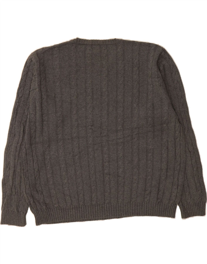 IZOD Mens Loose Fit Crew Neck Jumper Sweater Large Grey Cotton Vintage Izod and Second-Hand Izod from Messina Hembry 