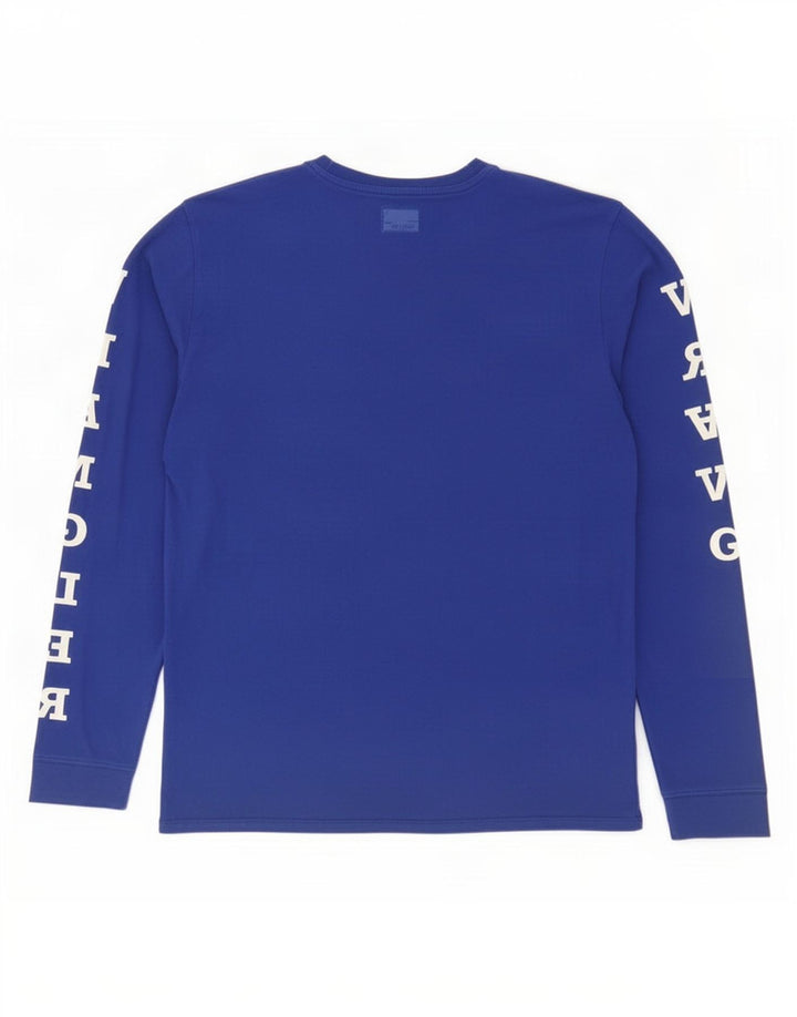 Wrangler Mens Graphic Top Manga Longa Médio Algodão Azul