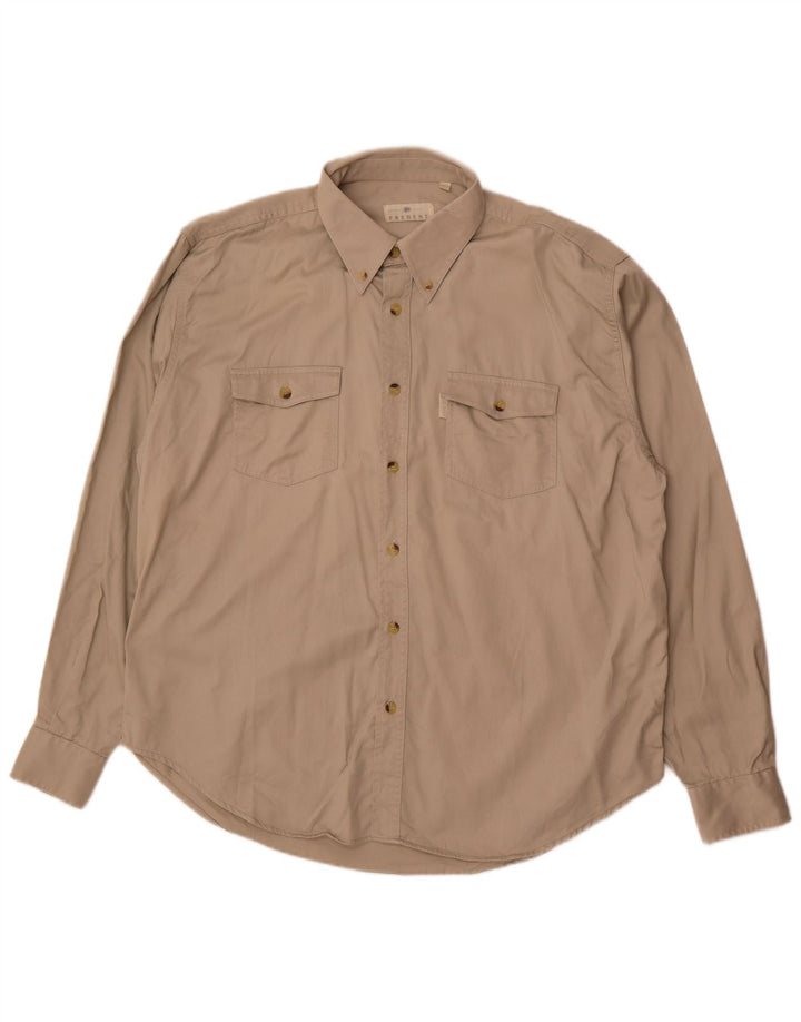 Camisa masculina vintage tamanho 44/46 XL algodão bege