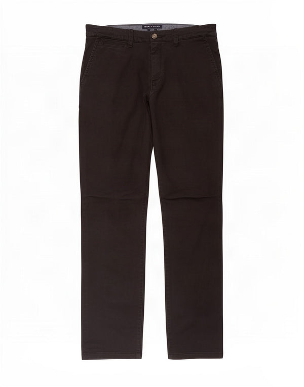 Tommy Hilfiger Mens Slim Fit Chino Calças W33 L34 Algodão Preto
