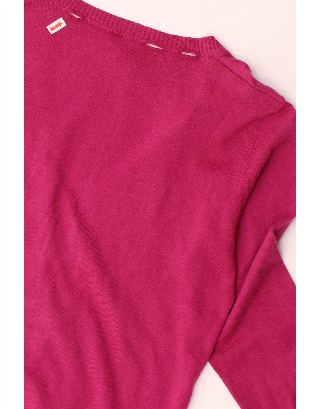 BENETTON Womens Crop Cardigan Sweater UK 10 Small Pink Cotton Vintage Benetton and Second-Hand Benetton from Messina Hembry 