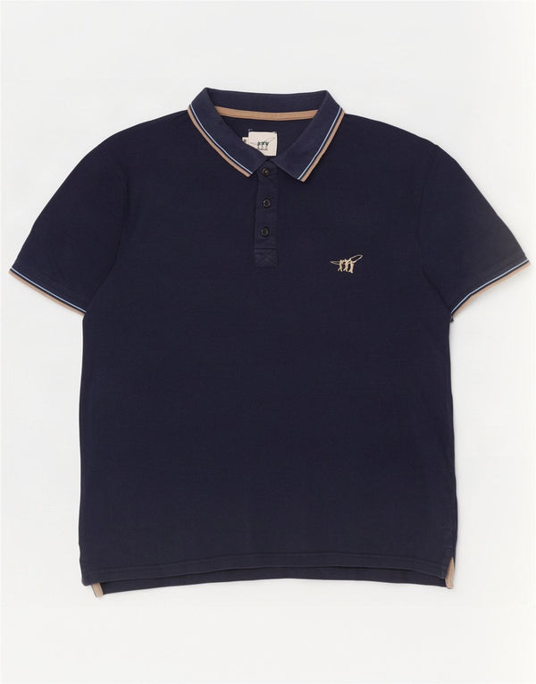 Camisa pólo masculina Henry Cottons grande azul marinho