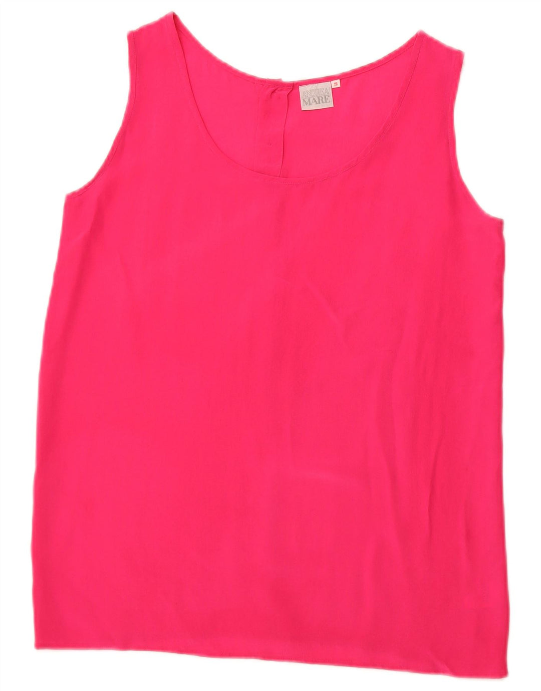 Blusa feminina sem mangas ANDREA MARE Reino Unido 10 seda rosa pequena