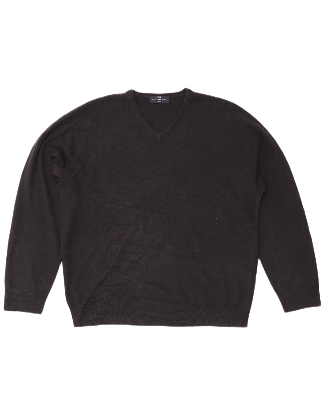 Suéter masculino Marks & Spencer Blue Harbor com decote em V grande azul marinho