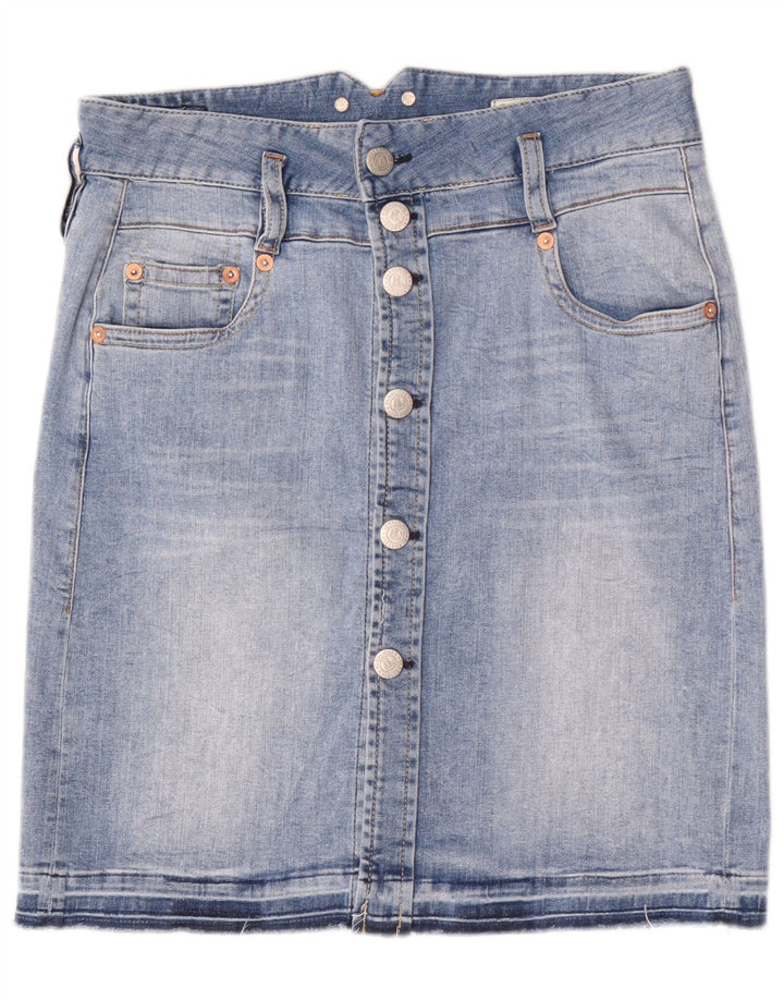 Saia jeans feminina Herrlicher W29 algodão azul médio