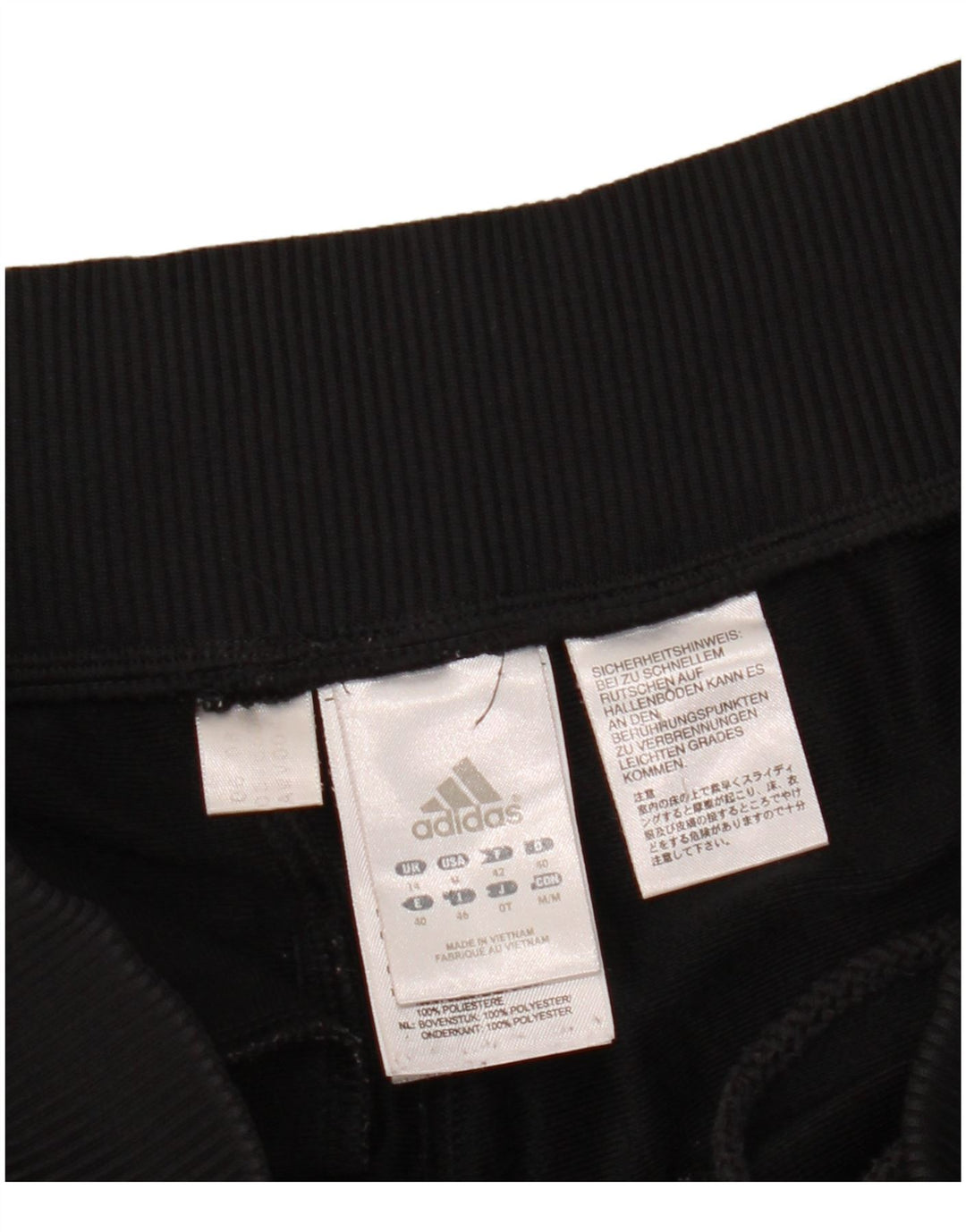 Calça de treino feminina Adidas UK 14 grande poliéster preto
