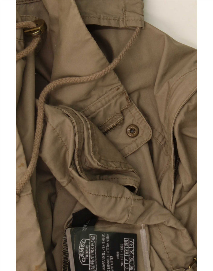 Jaqueta utilitária masculina com capuz Camel Active IT 55 2XL algodão cáqui