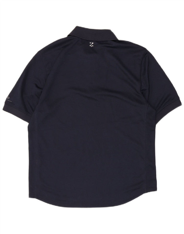 Camisa polo masculina Izod pequena azul marinho poliéster