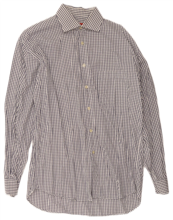 Camisa masculina Ungaro tamanho 39 15 1/2 xadrez branco médio