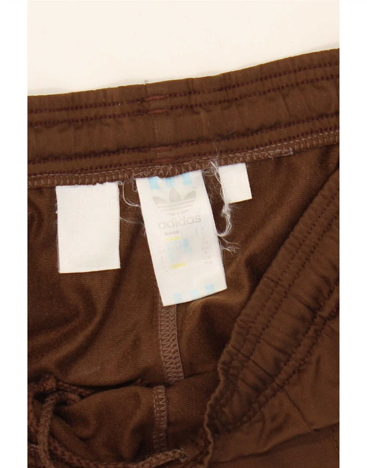 Calça de treino masculina Adidas Joggers UK 38/40 poliéster marrom médio