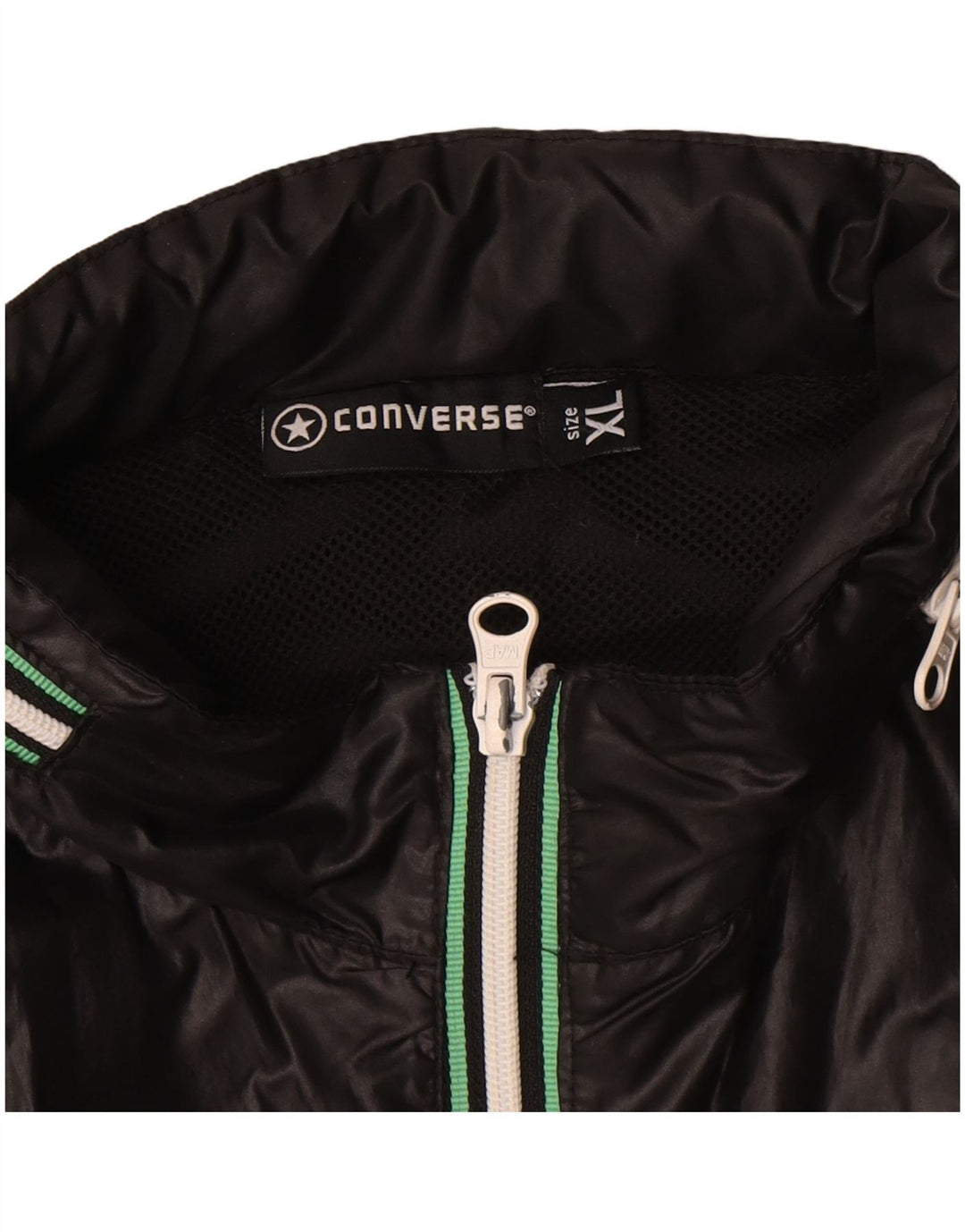 Jaqueta corta-vento masculina Converse UK 42 XL poliéster preto