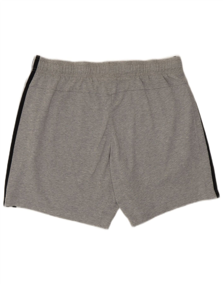 Shorts esportivos masculinos Adidas algodão cinza médio
