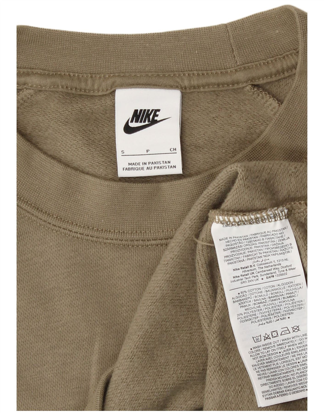 Nike moletom masculino jumper pequeno cáqui algodão esportivo