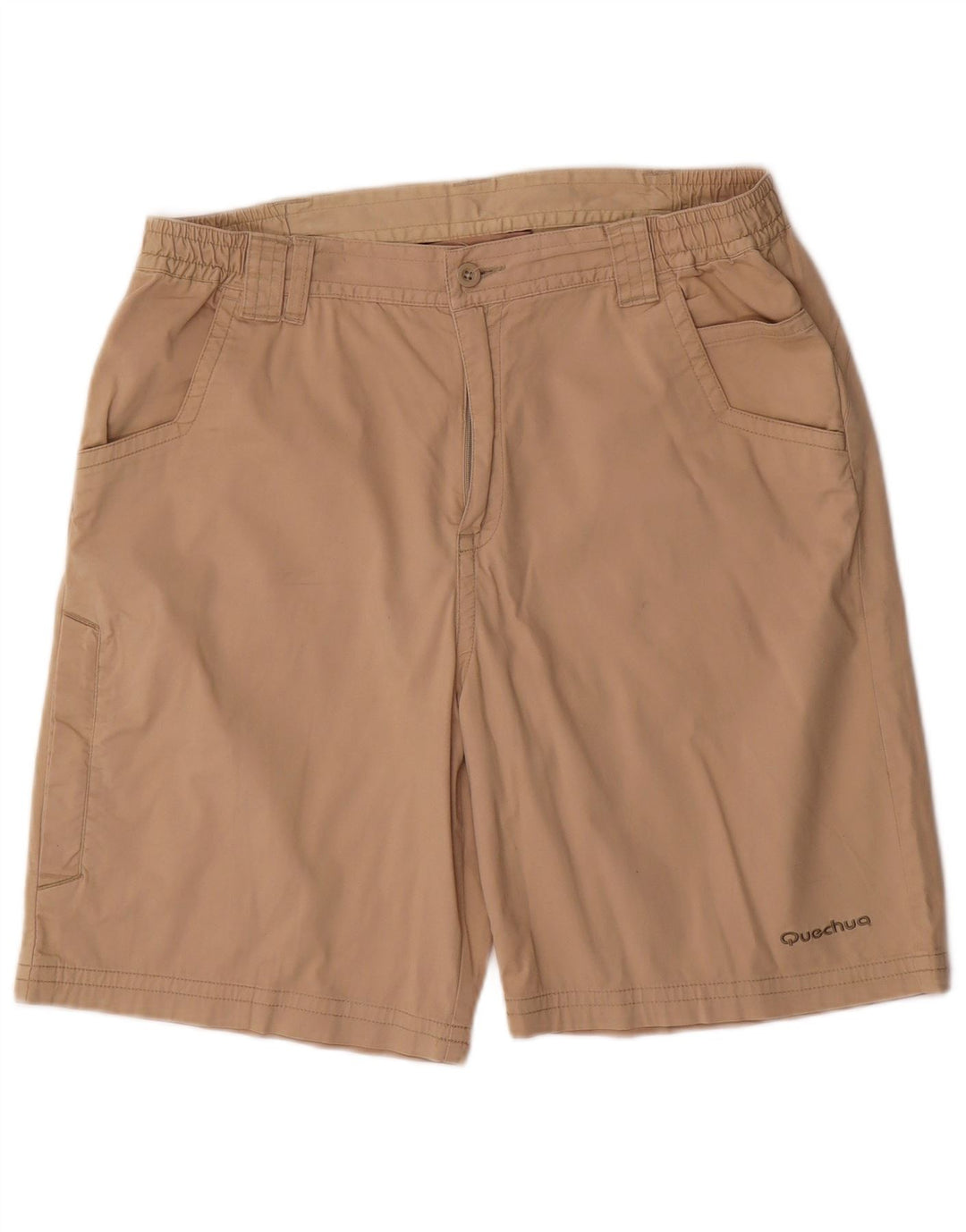 Decathlon Masculino Quechua Cargo Shorts W34 Grande Algodão Bege