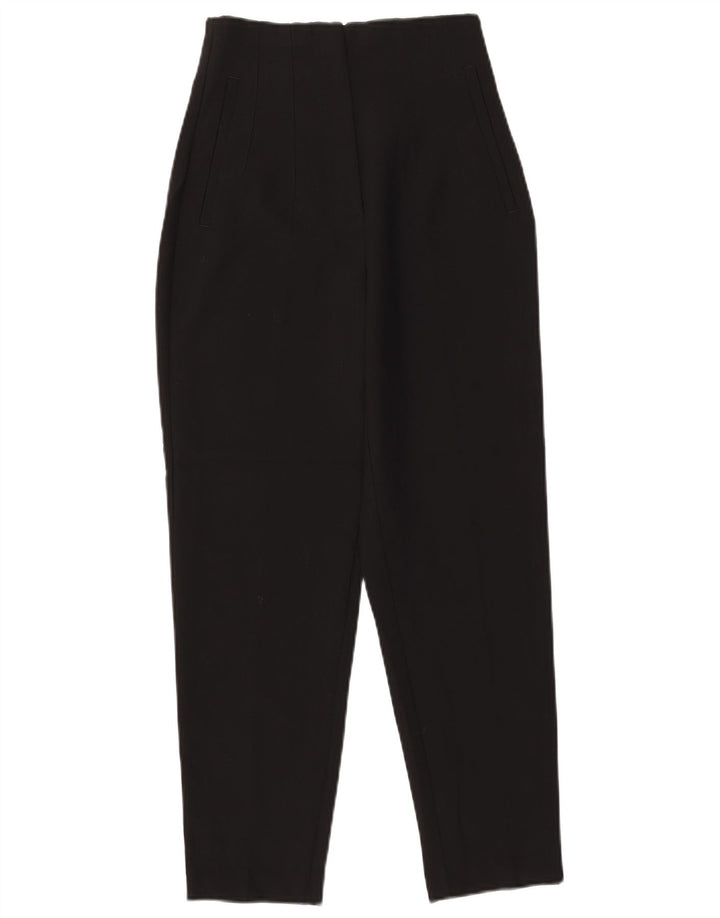 Calça feminina ZARA cintura alta XS W24 L26 poliéster preto