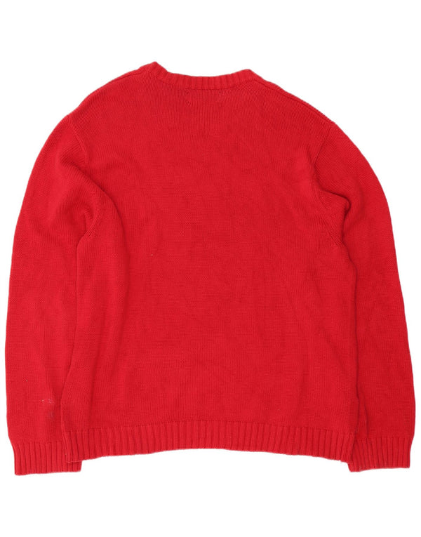 Suéter masculino Chaps com gola canoa XL de algodão vermelho