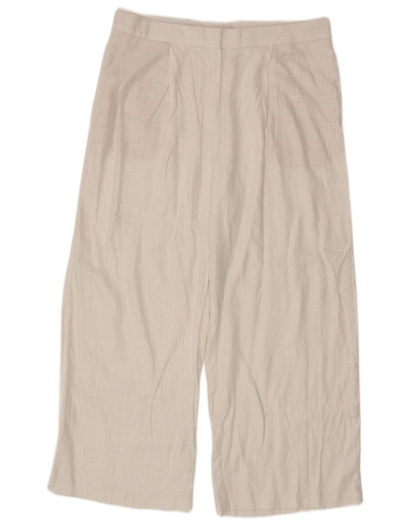 Calça casual feminina de cintura alta Marks & Spencer Reino Unido 16 grande W36 L27 branca