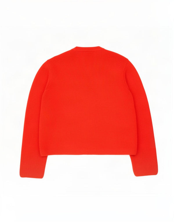 Suéter cardigã feminino Marks & Spencer folgado Reino Unido 14 acrílico vermelho médio