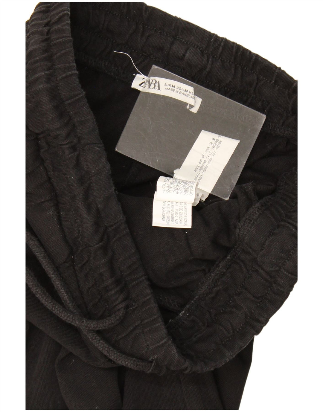 Calça de treino feminina Zara UK 14 algodão preto médio