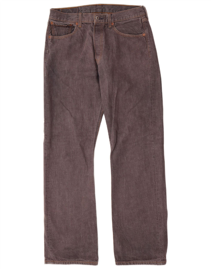 Calça jeans masculina Levi's 501 Straight W32 L32 cinza algodão