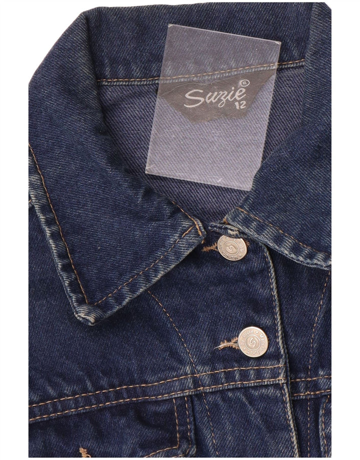 Jaqueta jeans feminina VINTAGE UK 12 azul marinho médio