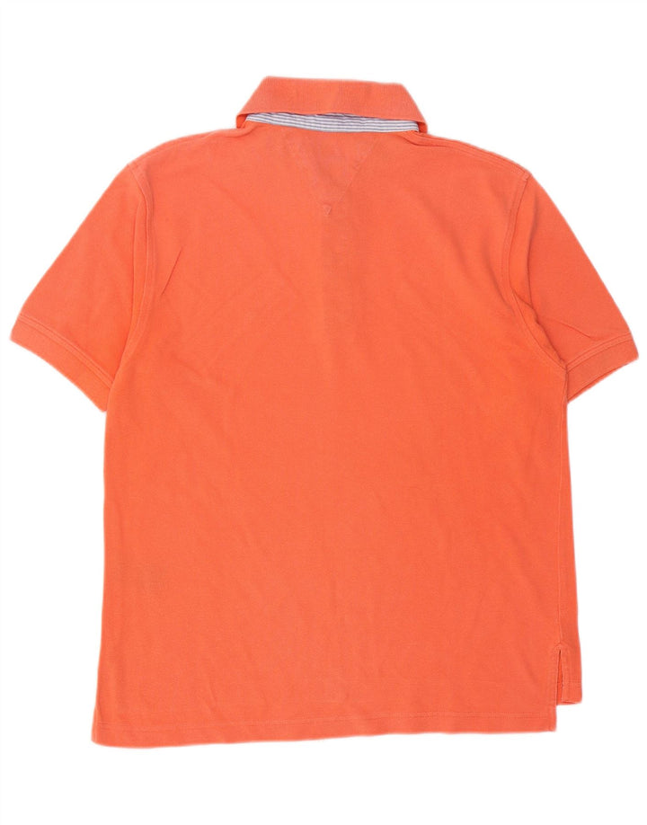 Camisa polo masculina TOMMY HILFIGER algodão laranja médio
