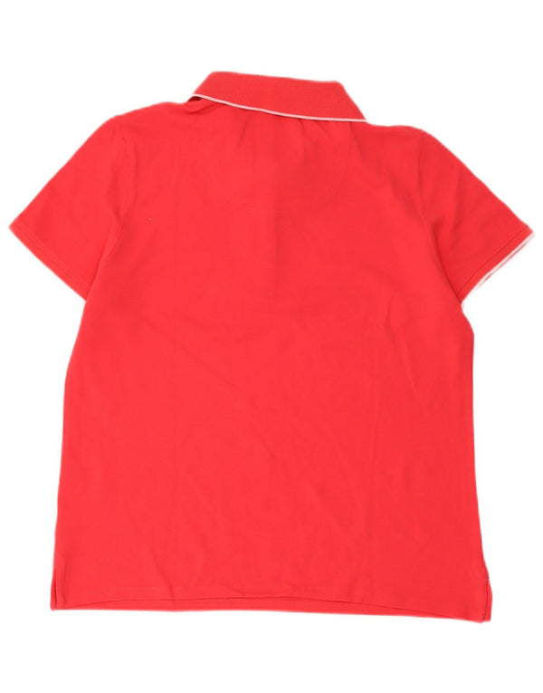 Camisa polo feminina Crew Clothing UK 14 grande algodão vermelho