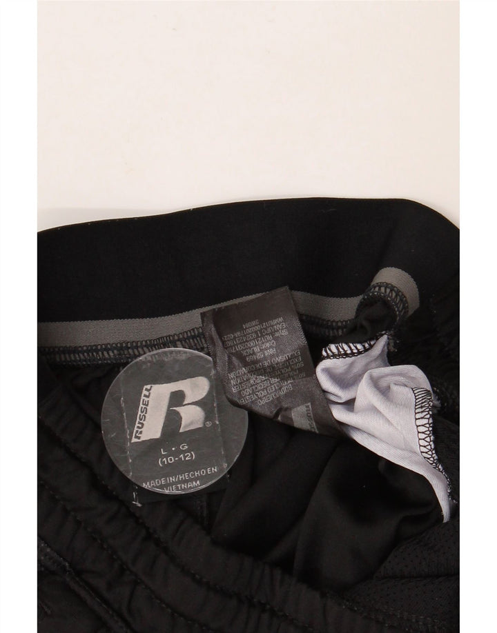 RUSSELL ATLÉTICO Menino Esporte Shorts 10-11 Anos Grande Poliéster Preto