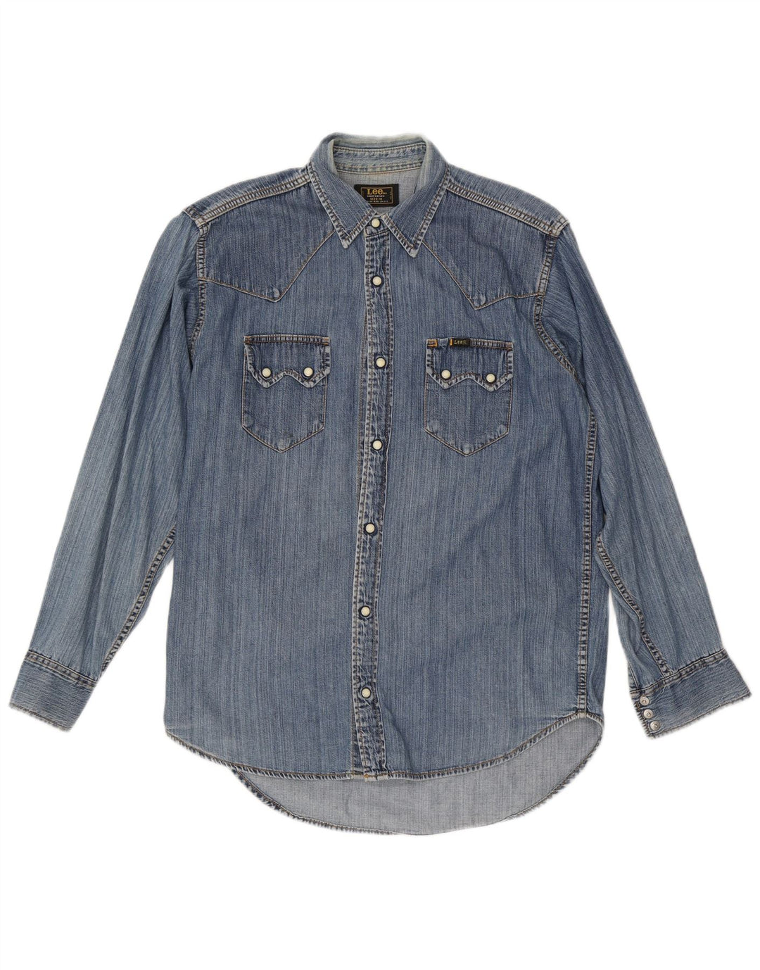 Camisa jeans masculina Lee médio azul nylon